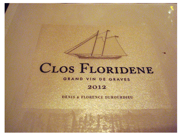 クロ・フロリデーヌ2012（白ワイン）のラベル
